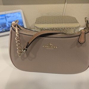 Coach Beige Leather Shoulder Bag